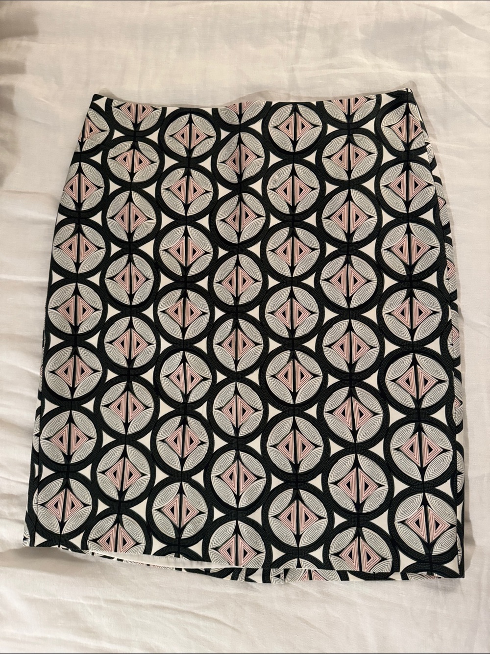 Ann Taylor factory Dark green & Pink Geometric Pencil Skirt